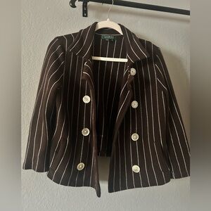 Vintage Ralph Lauren Brown Striped Women's Jacket